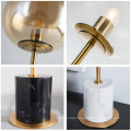 Popular modern decoration bedside glass table lamp with marble base